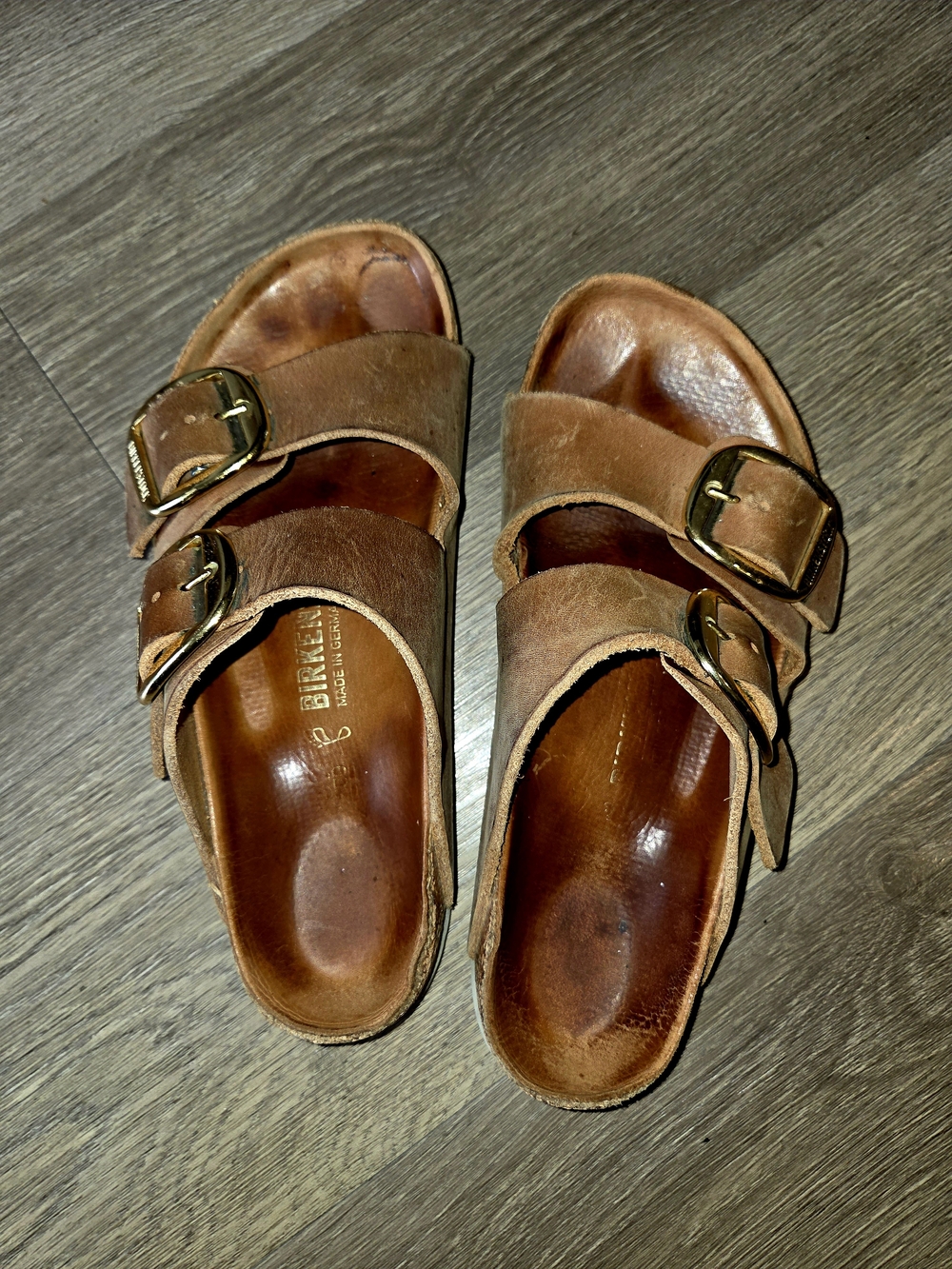 Women's Birkenstock Arizona Big Buckle Cognac Oiled Leather Sandals